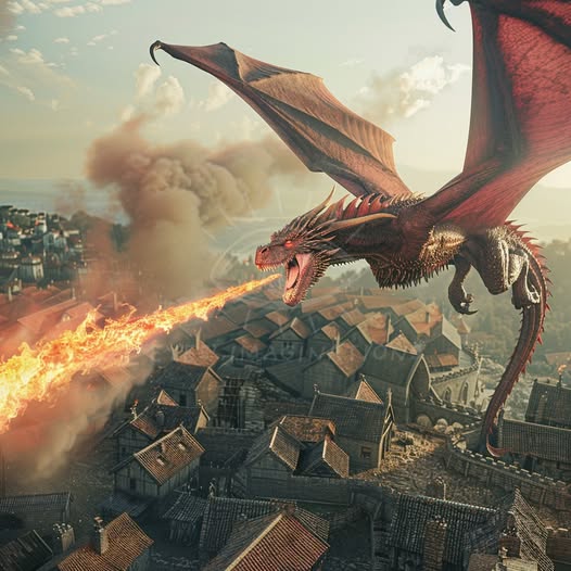 Fire Breathing Dragon Digital Art
